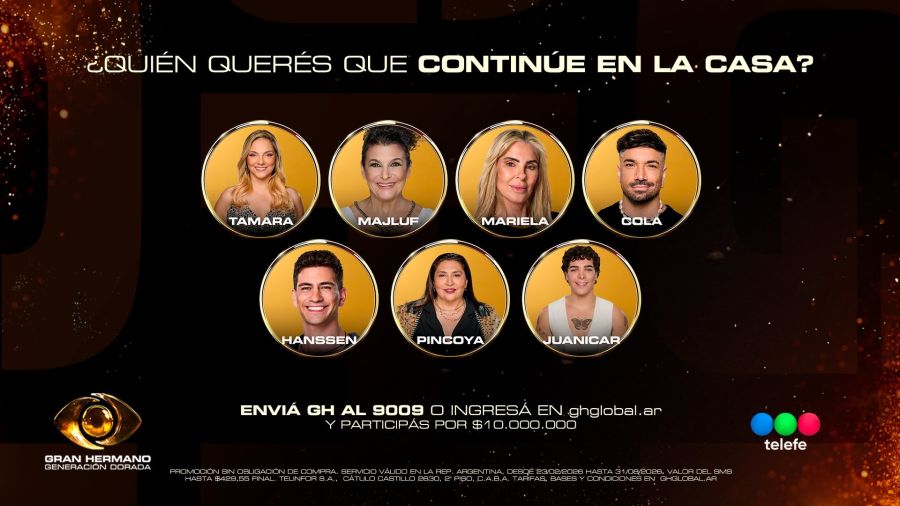 La placa de nominados de Gran Hermano Generación Dorada tras la placa del miércoles 22 de julio