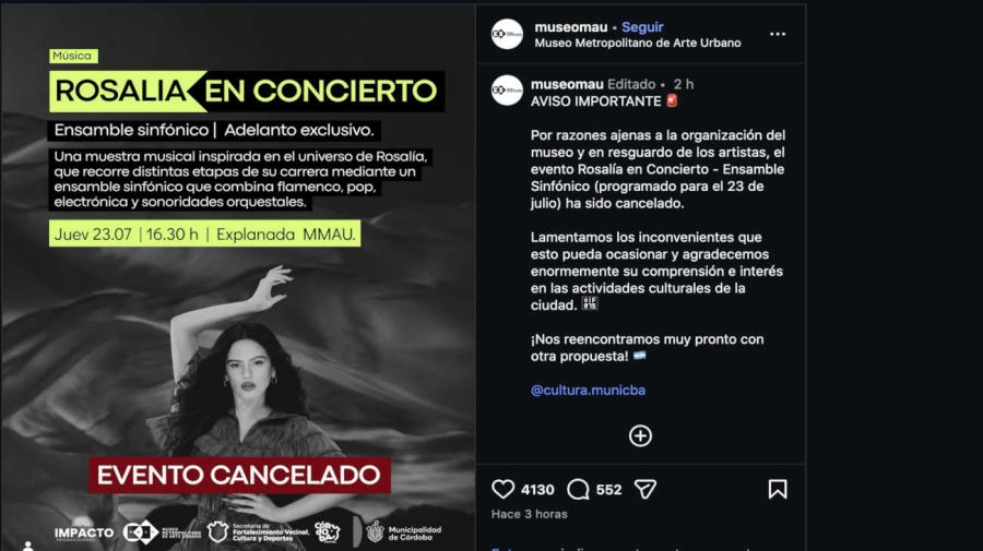 Rosalía en Concierto Museo Metropolitano de Arte Urbano 22072026
