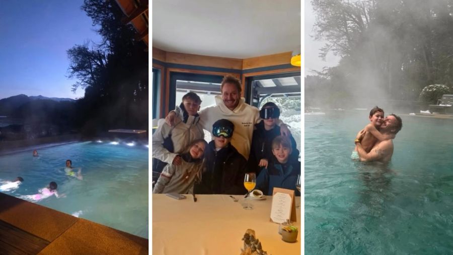 Las vacaciones de Benjamín Vicuña y sus hijos en el Sur 