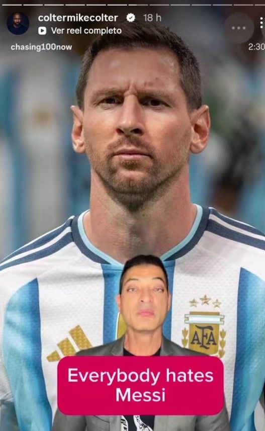 Publicación de Mike Colter contra Lionel Messi