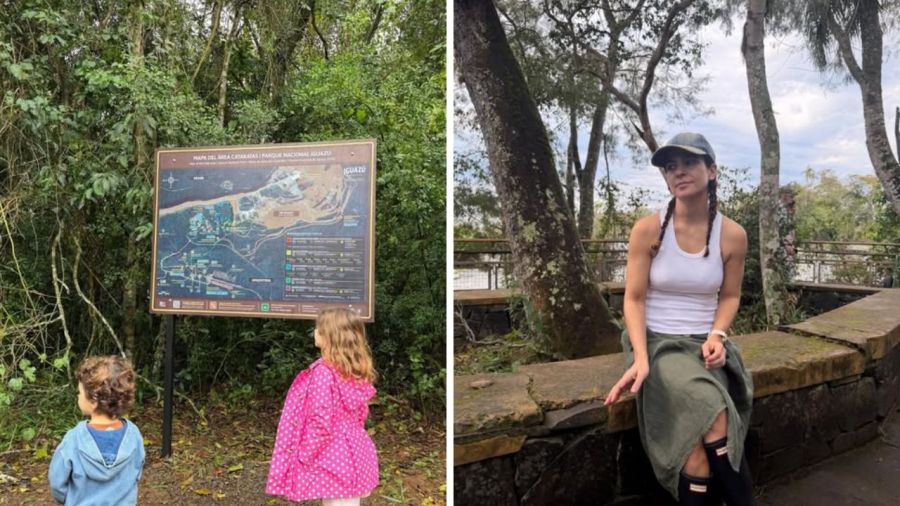 Vacaciones de Agustina Cherri y sus hijos en Cataratas del Iguazú 