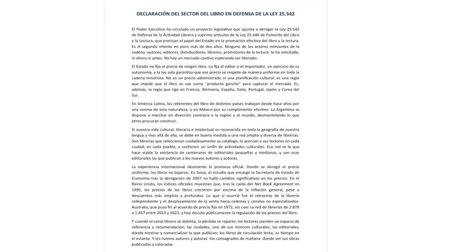 Declaración del sector del libro 27072026 