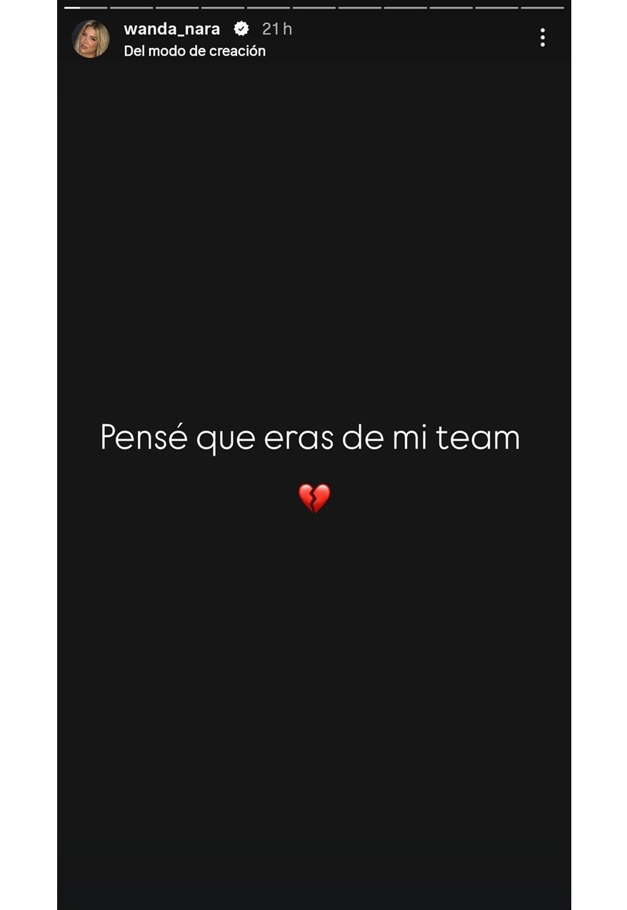 El mensaje enigmático de Wanda Nara