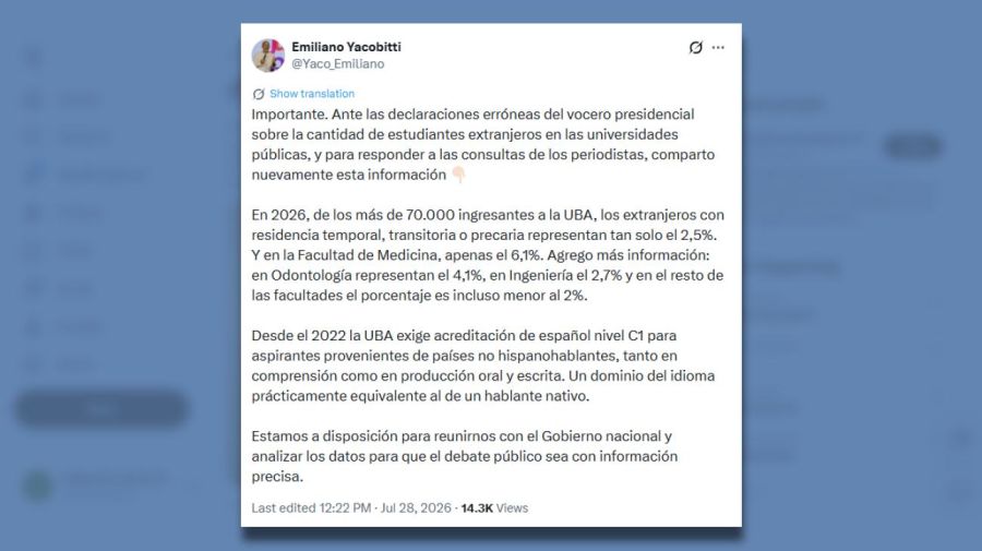 Posteo Emiliano Yacobitti 28072026