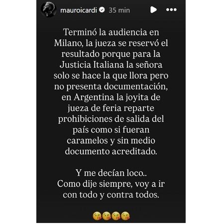 Mauro Icardi sobre la audiencia en Milán