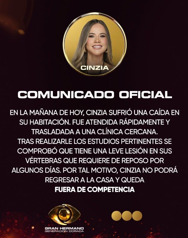 Cinzia Francischiello quedó afuera de Gran Hermano Generación Dorada por segunda vez