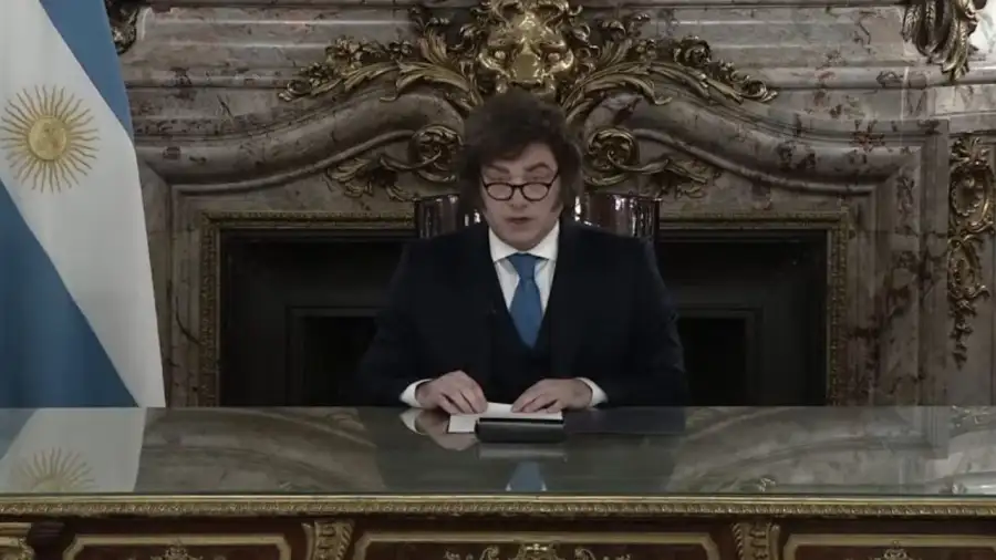 Javier Milei en la Cadena Nacional