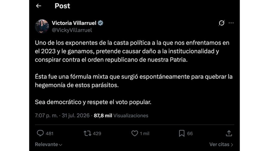 X de Victoria Villarruel