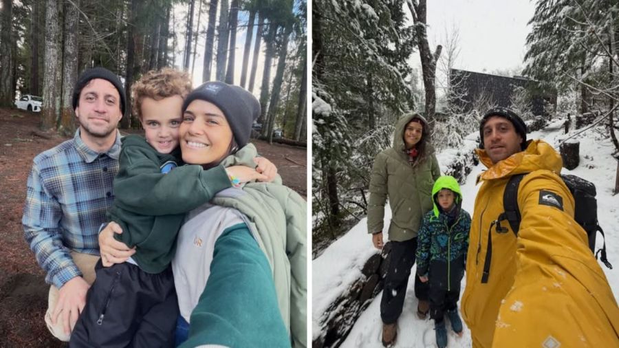 Las vacaciones de Mica Vázquez y Gerónico Klein en la nieve junto a su hijo Baltazar
