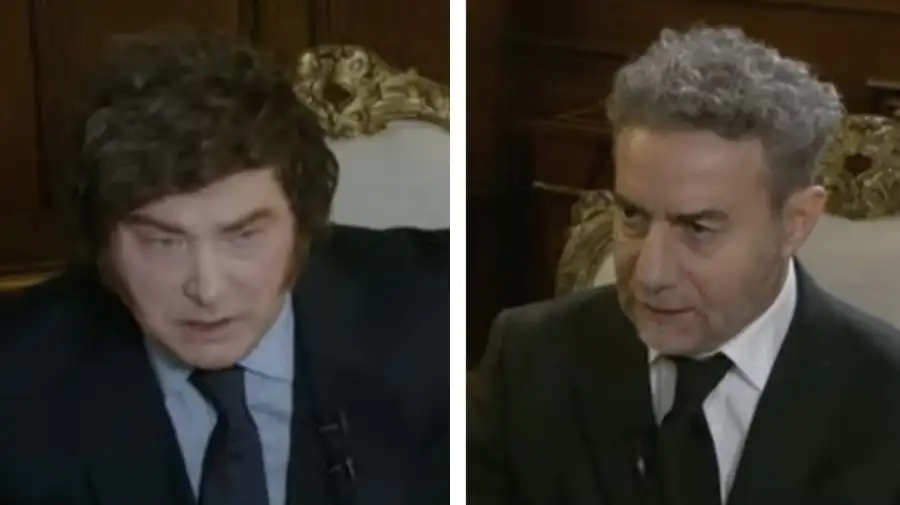 Javier Milei con Luis Majul