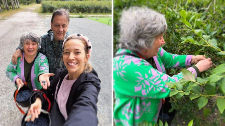 La cosecha de arándanos de Luisana Lopilato junto a su familia