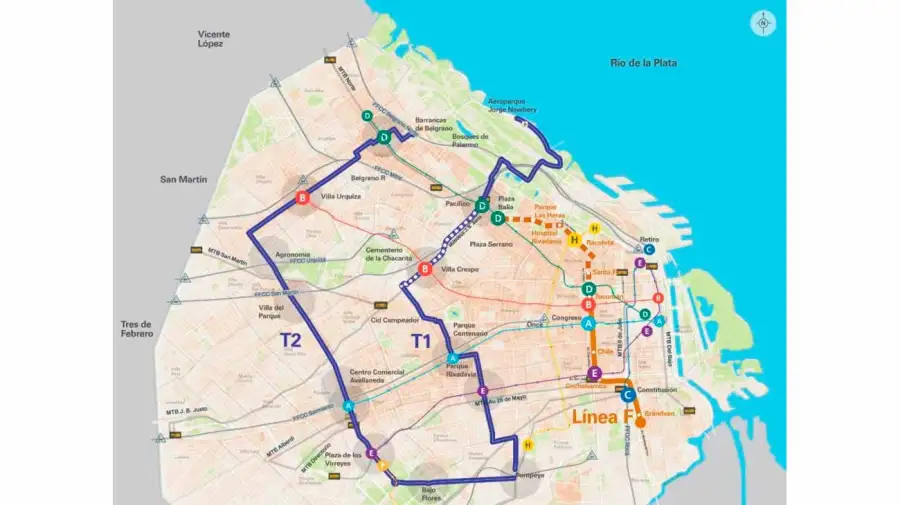Mapa del recorrido del Trambús 03082026