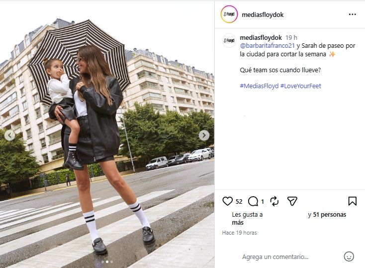Los looks gemelos de Barby Franco y Sarah Burlando para pasear por Buenos Aires bajo la lluvia