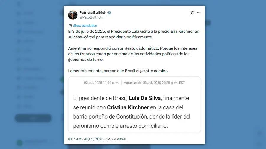 Posteo Patricia Bullrich