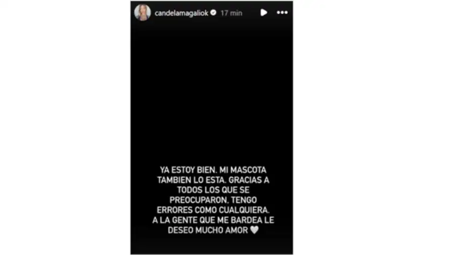 Posteo de Candela Arizaga
