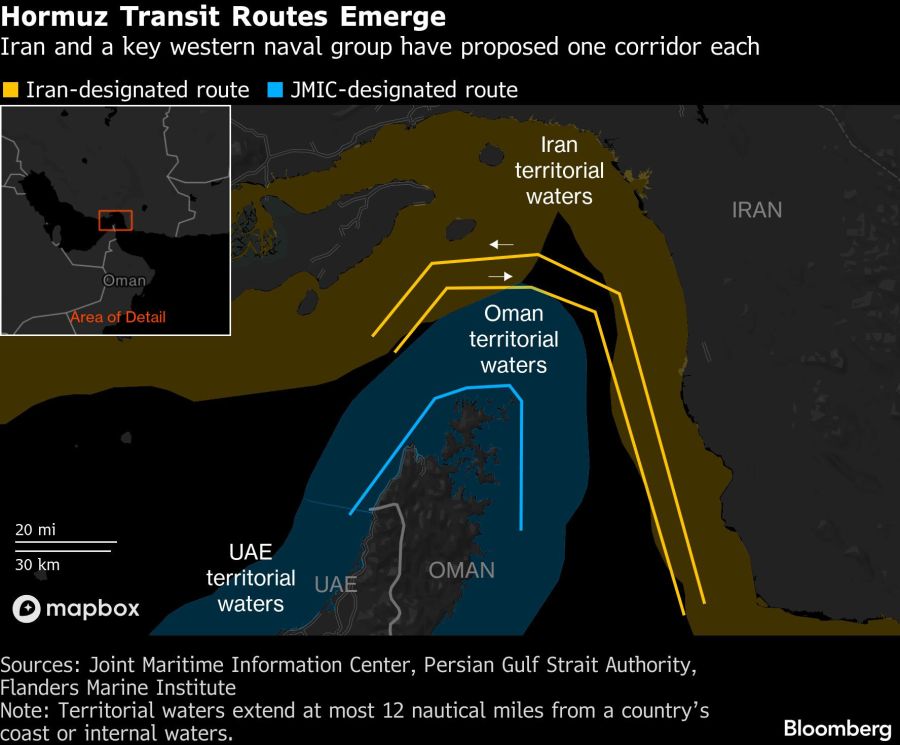 Hormuz Transit Routes Emerge | Iran and a key western naval group have proposed one corridor each