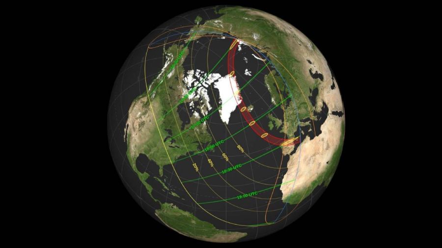 Eclipse solar total: la trayectoria generará una ilusión óptica en los mapas