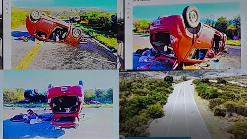Trayecto entre el puesto caminero de Cañada Larga y el lugar del choque.