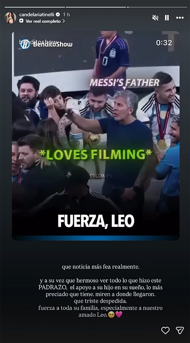 El mensaje de Cande Tinelli tras la muerte de Jorge Messi