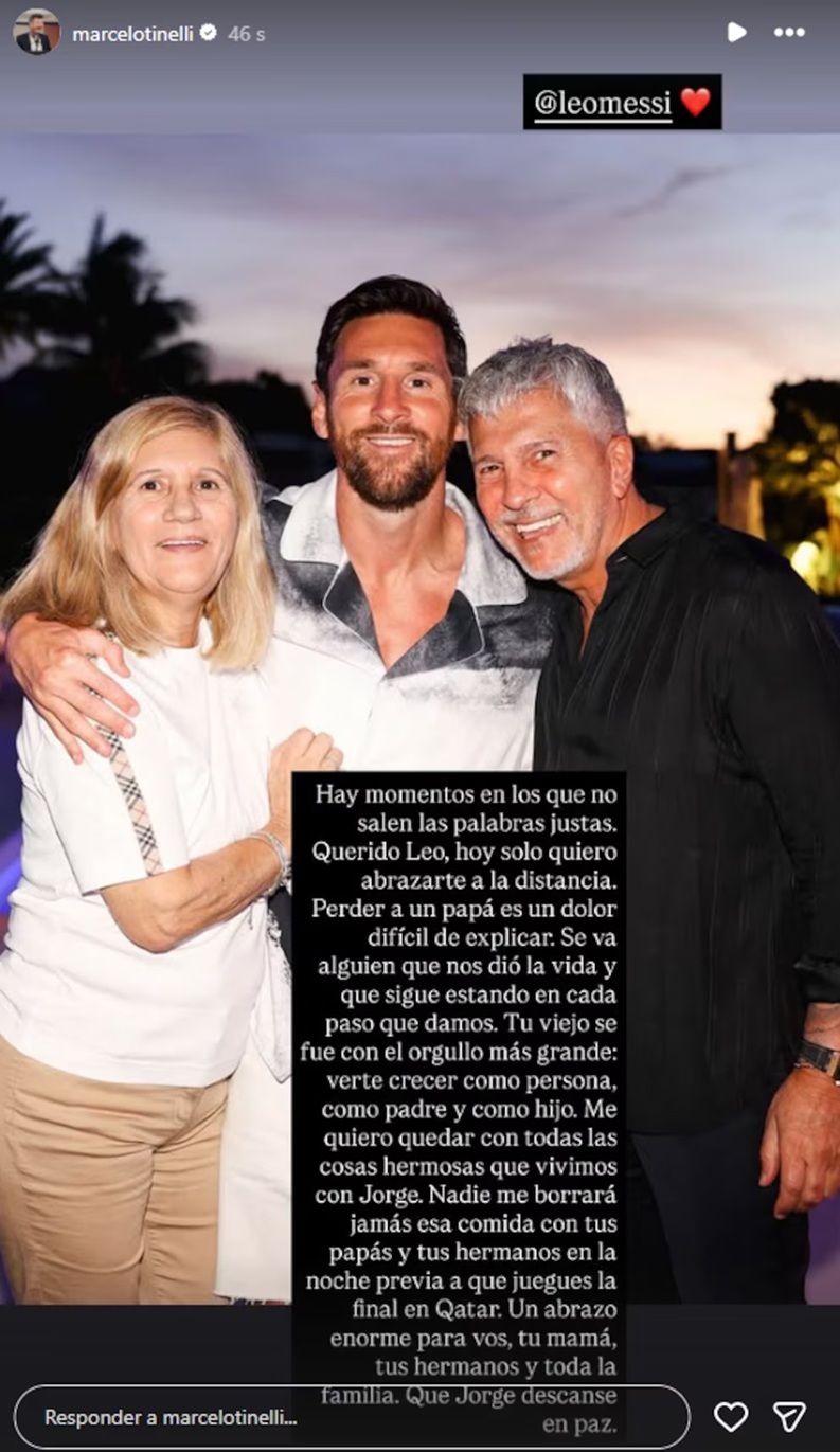 El mensaje de Marcelo Tinelli tras la muerte de Jorge Messi