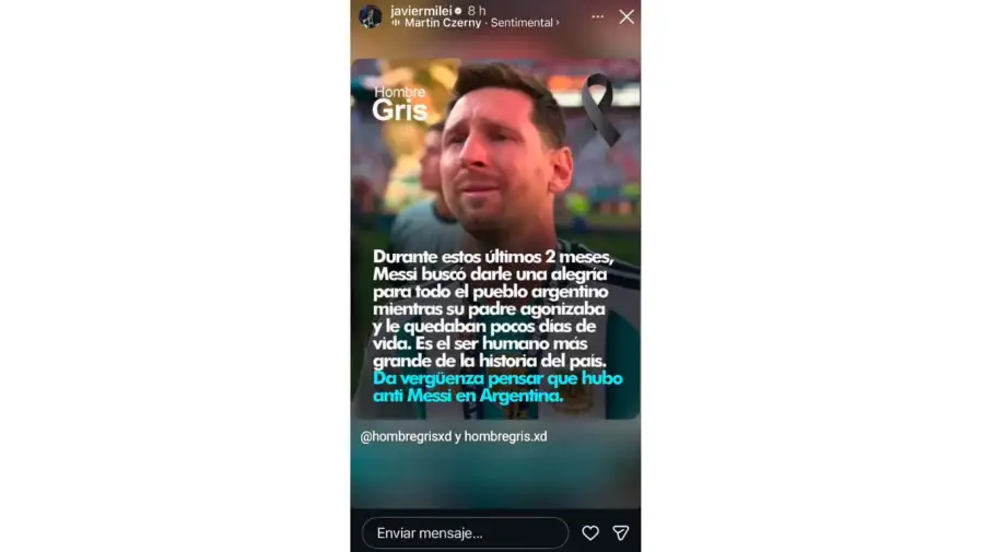 El Presidente publicó un mensaje en sus redes tras conocerse la muerte Jorge Messi