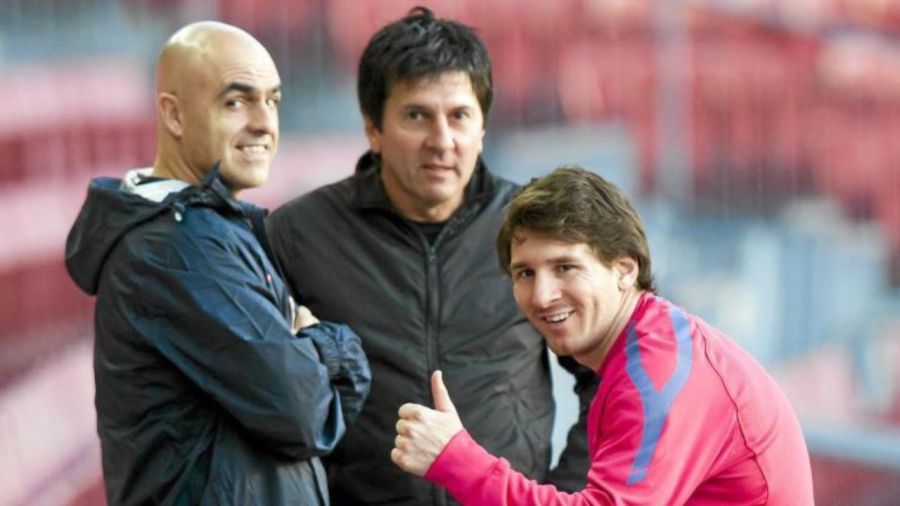 Jorge Messi y Lionel Messi en Barcelona