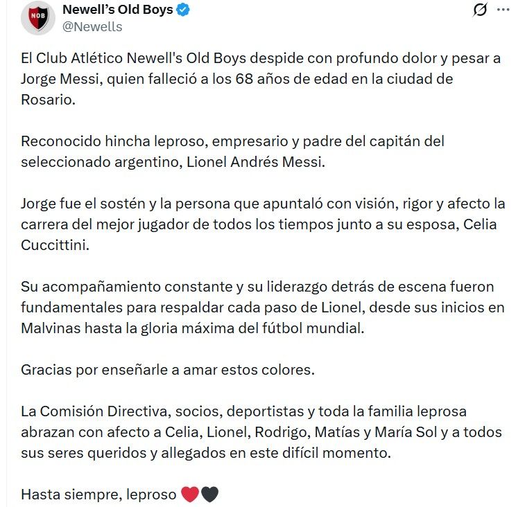 Muerte Jorge Messi