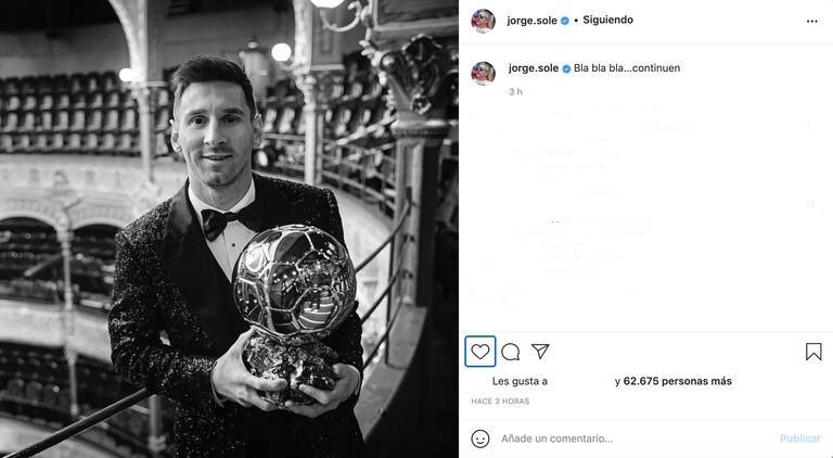 Posteo de Jorge Messi en 2021