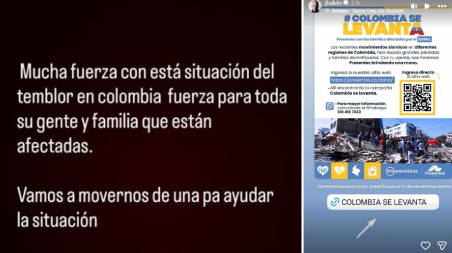 El mensaje de JBalvin por el terremoto en Colombia