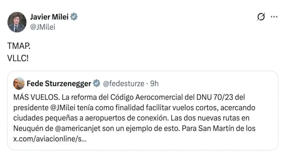 Javier Milei X 10082026