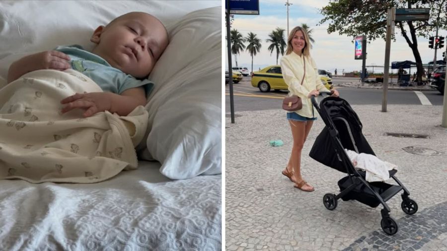María Belén Ludueña junto a Vito en Brasil