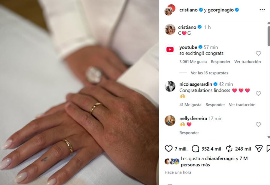 Cristiano Ronaldo y Georgina Rodríguez se casaron