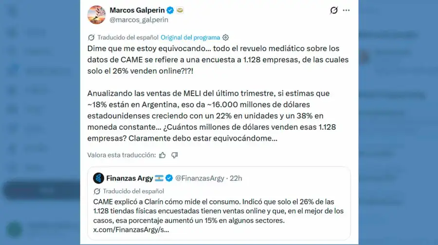 X Marcos Galperín 11082026