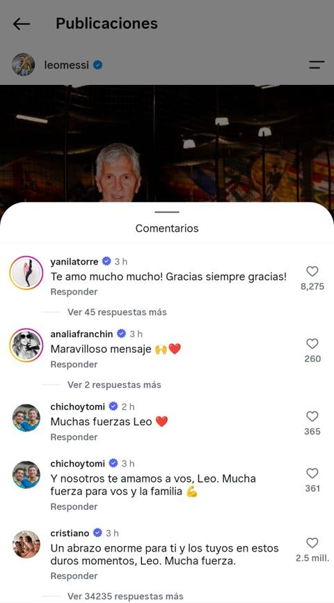 El mensaje de los famosos a Lionel Messi