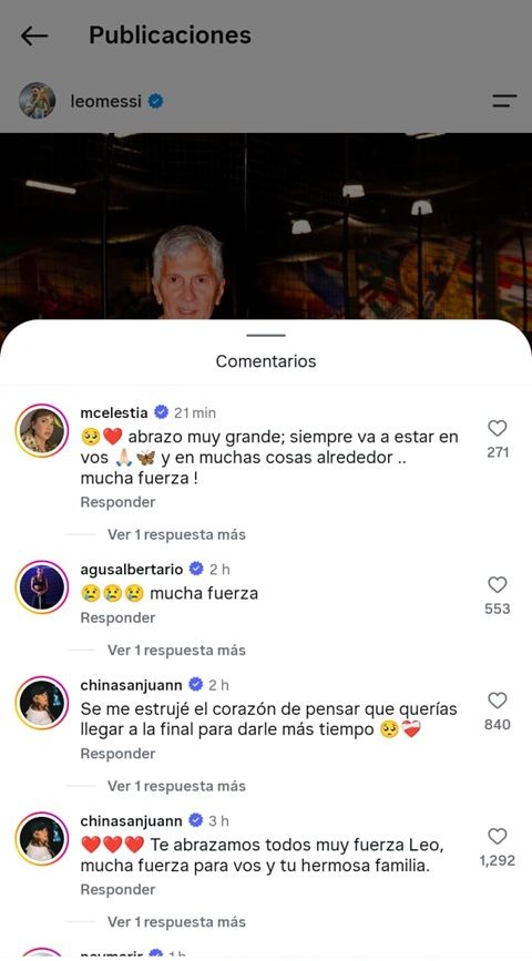 El mensaje de los famosos a Lionel Messi