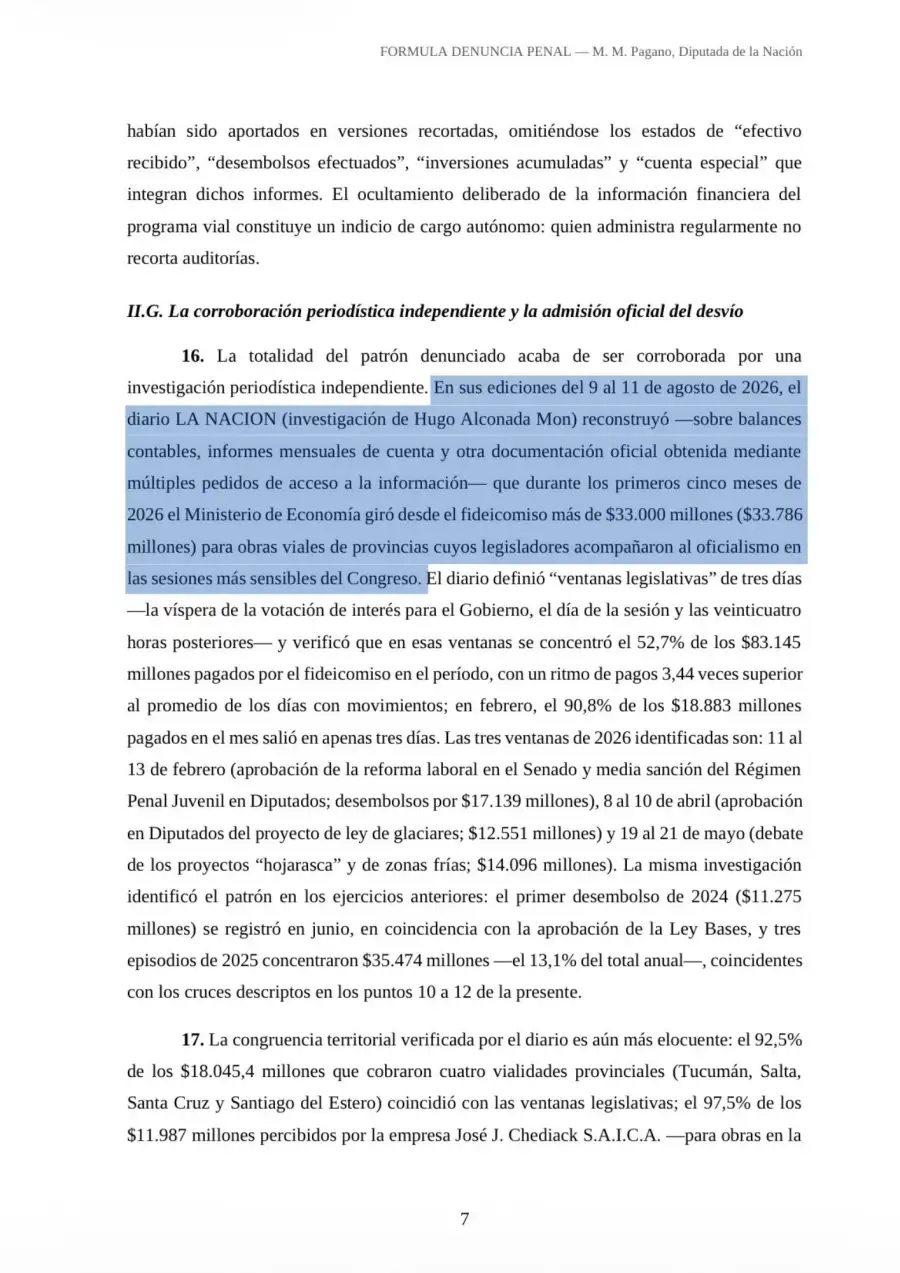 La denuncia de Marcela Pagano
