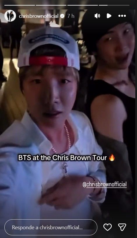 Chris Brown compartió el video de Jhope y RM en su show