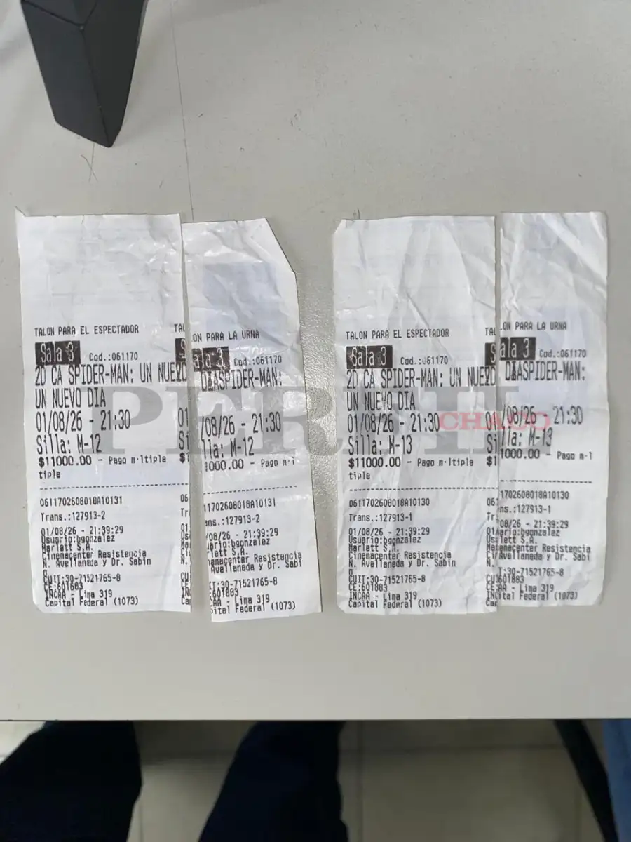 Entrada al cine que también se incorporó a la causa