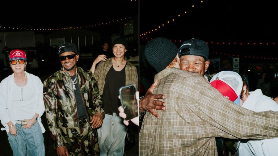 Usher con RM y J-Hope