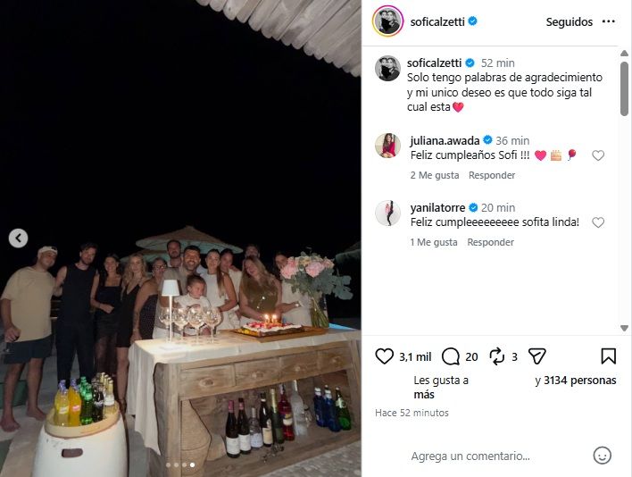 El cumpleaños de Sofía Calzetti