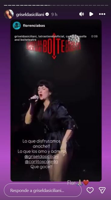 El mensaje de Florencia Bas a Griselda Siciliani