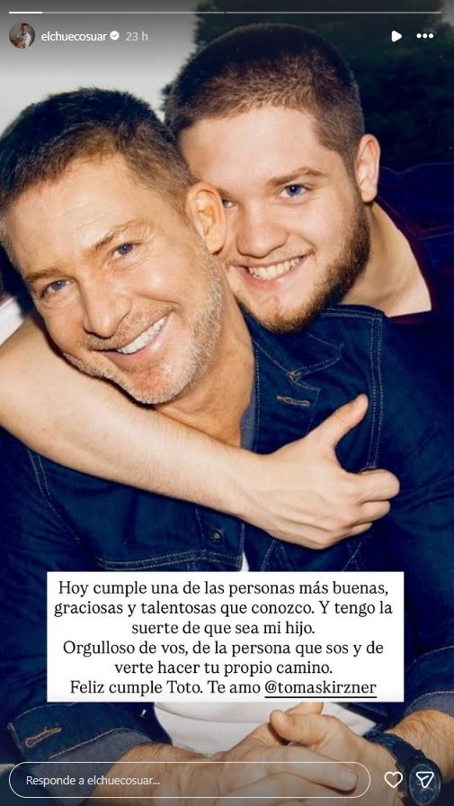 Adrián Suar y su hijo Toto