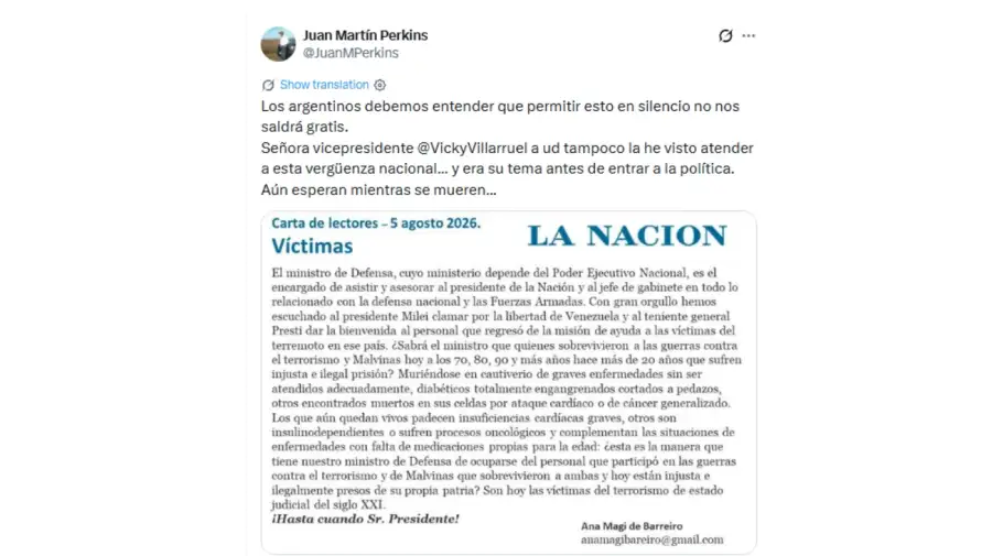 Carta esposa Barreiro