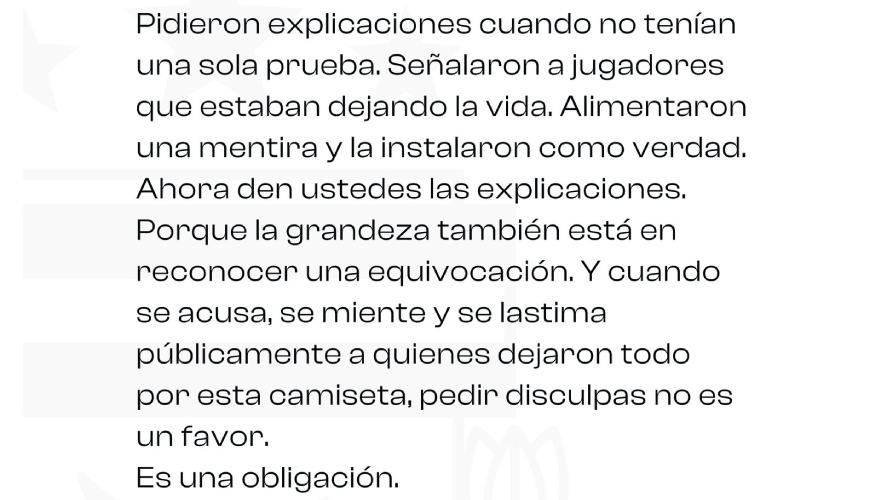 Carta del Chiqui Tapia