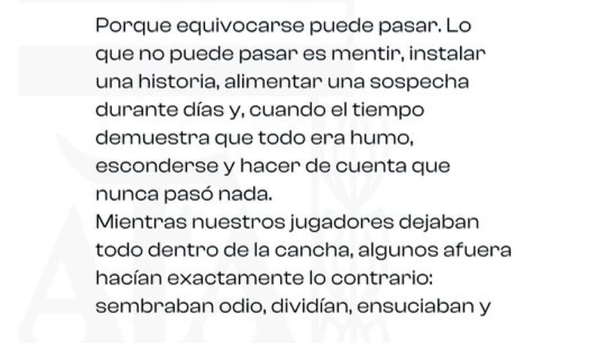 Carta del Chiqui Tapia