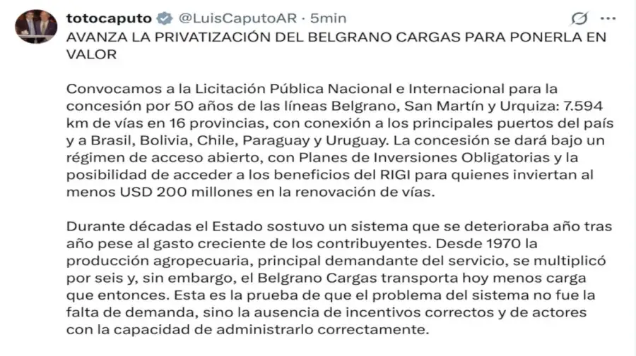 Luis Caputo X 19082026