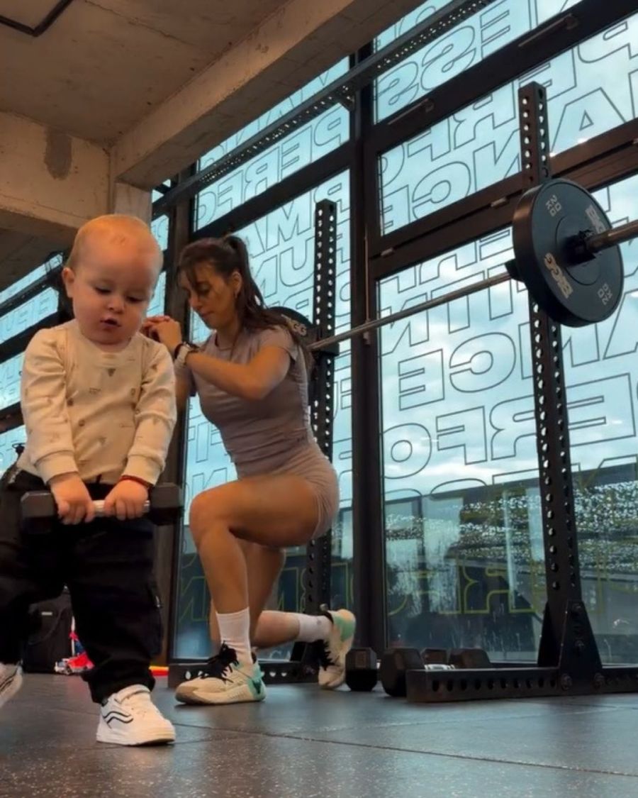 Sol Pérez mostró su día de entrenamiento junto a su hijo