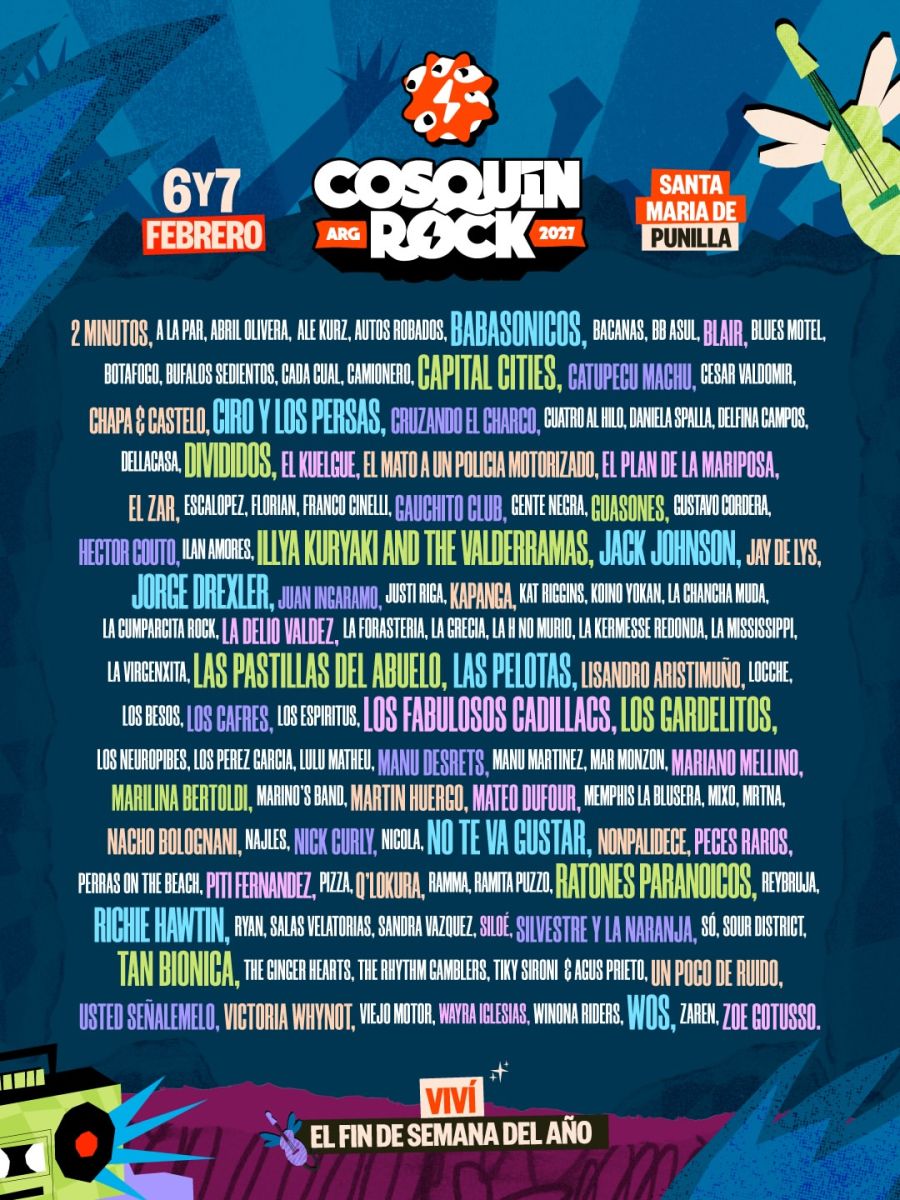 La grilla de Cosquín Rock 2027