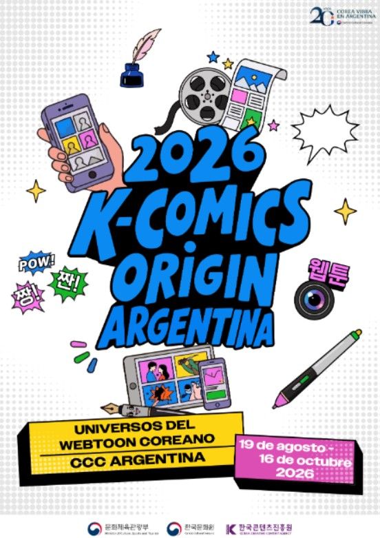2026 K-COMICS ORIGIN ARGENTINA universos del webtoon coreano póster