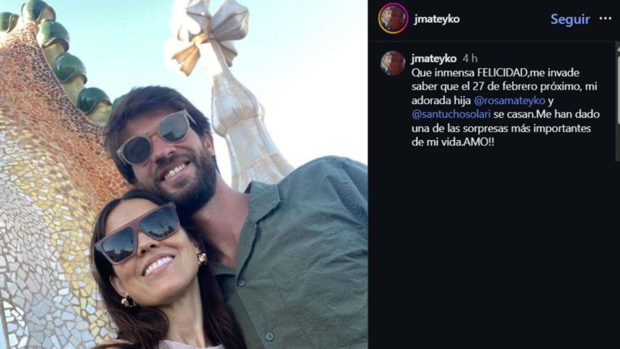 Juan Alberto Mateyko anunció el casamiento de su hija, Rosa María